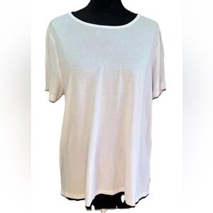 Gloria Vanderbilt Women’s Classic White tShirt size large cotton blend EUC
